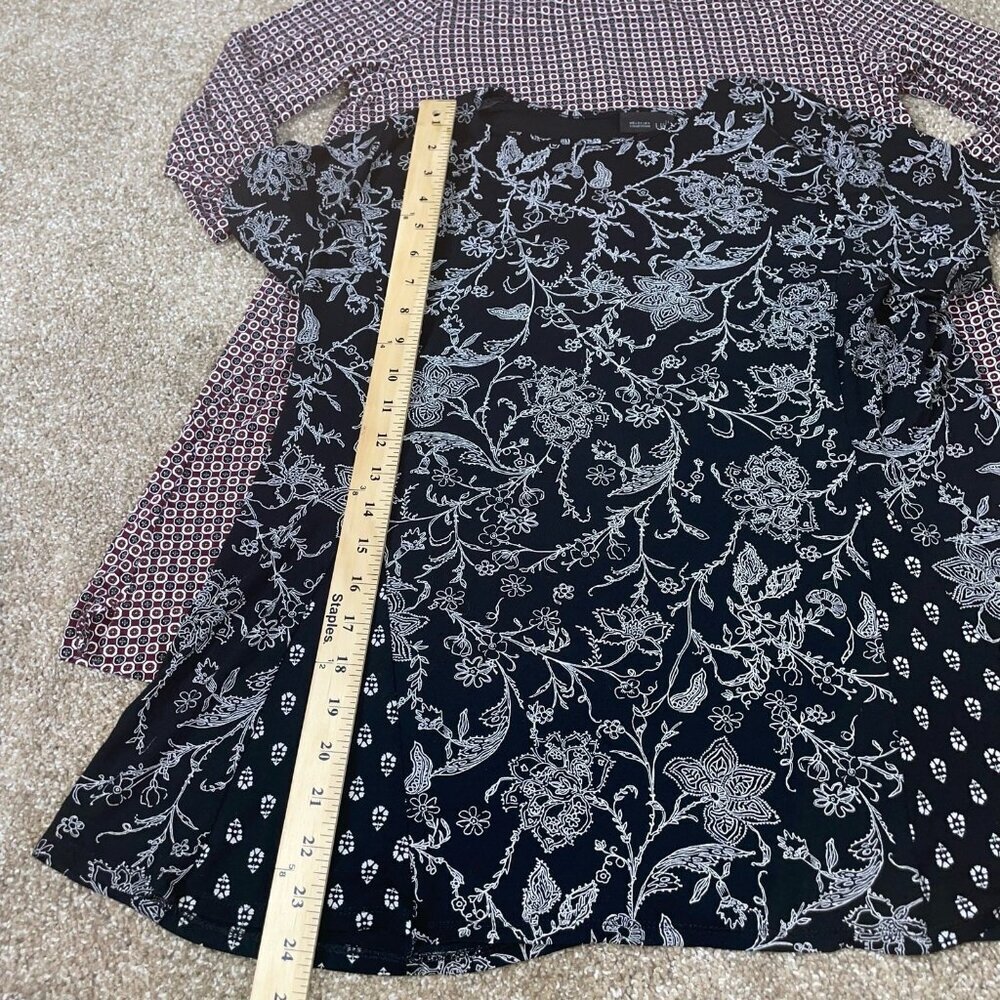 J. Jill Wherever collection set of 2 women's tunic tops geometric floral SZ MD - Picture 4 of 8